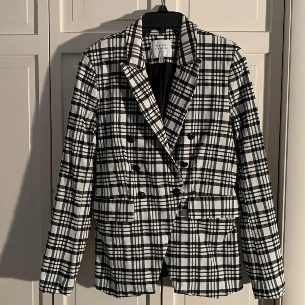 Maison D' Amelie Paris Black & White Blazer EUC